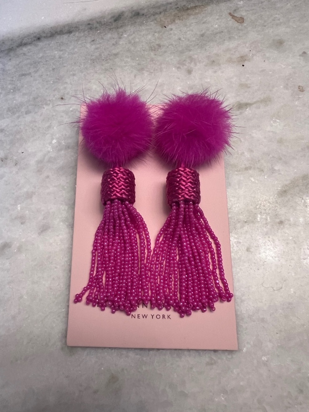 Mignonne Gavigan “Jackie” genuine MINK tassel earrings